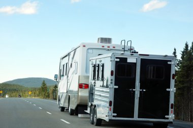 Motor home on the road clipart