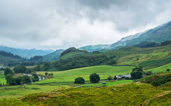 Widok Dolinę Eskdale Pobliżu Przełęczy Hardknot Parku Narodowym Lake District — Zdjęcie stockowe