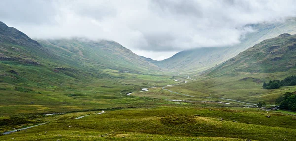 Kilátás Egy Hegyi Völgyre Hardknot Hágóról Hardknott Pass Egy Domb Stock Kép