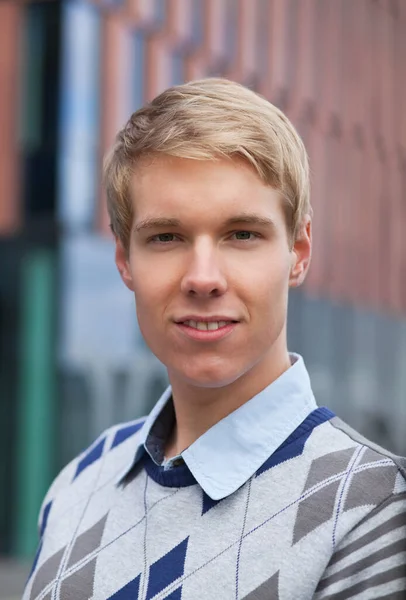 Portrait Handsome Blond Young Man Selective Focus Royalty Free Stock Photos