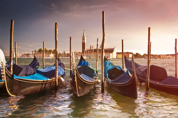 Gondels in Venetië Stockfoto