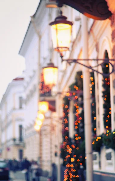 City street before Christmas Royalty Free Stock Images