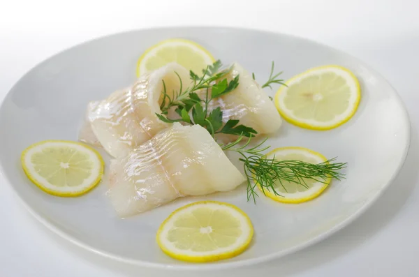fresh raw cod fish fillet