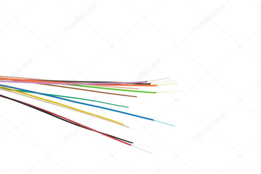  fiber optic cable on white background