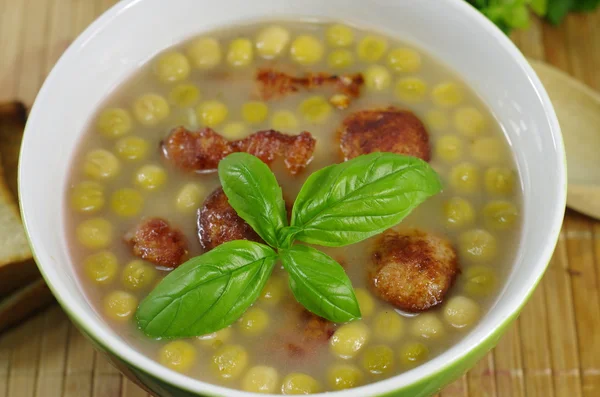 Apetyczny zupa grochowa — Zdjęcie stockowe