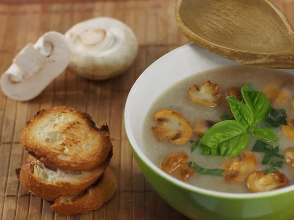 Sopa de creme com champignon — Fotografia de Stock