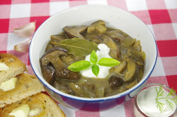 Sopa de crema con boletus — Foto de Stock