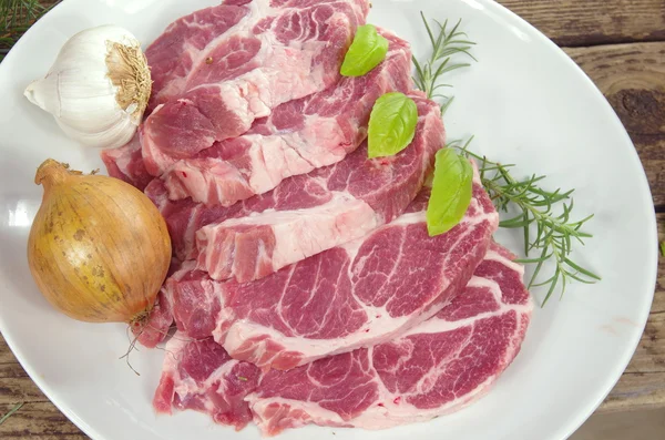 Neck with rosemary and basil — Stock Photo, Image