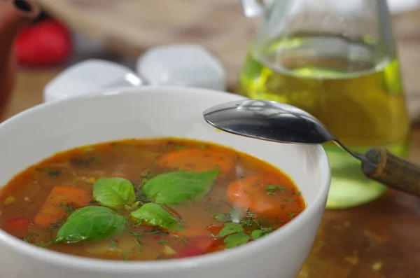 Appetizing cabbage soup — Stock Photo, Image