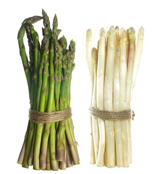 Bundel van witte als groene asperge — Stockfoto