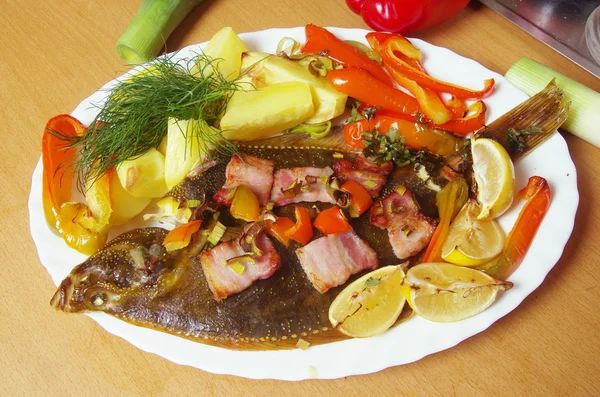 Fırında Balık pisi balığı