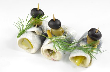 yakalı tane ringa balığı wityh sebze
