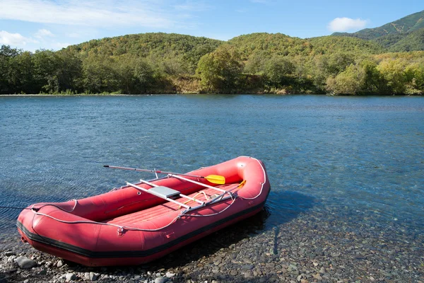 Vor dem Start des Raftings auf dem Fluss Stockfoto