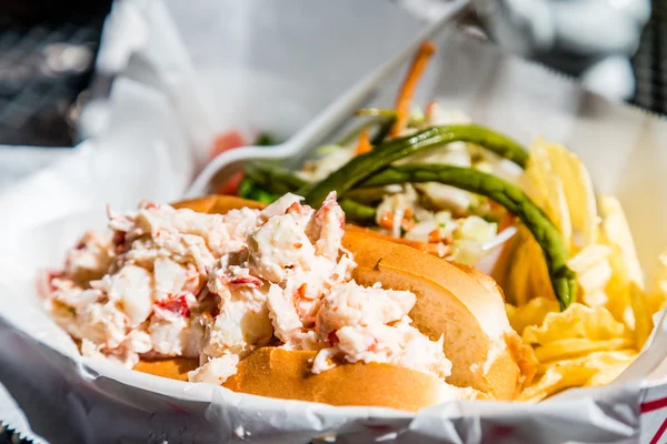 Lobster Roll with Salad — Stock Photo, Image