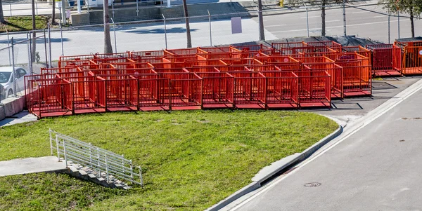 Metal Orange Barricades — Stock Photo, Image