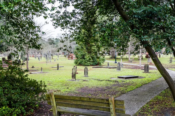 Stones in Old Cemetery in Savannah — Stock Photo, Image