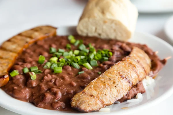 Red Beans and Rice with Sausage — Stock Photo, Image