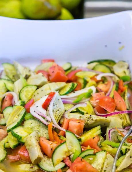 Cucumber Tomato and Artichoke Salad — Stock Photo, Image