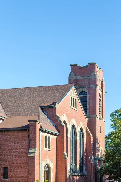 Fachada en la antigua iglesia de ladrillo en Charlottetown — Foto de Stock