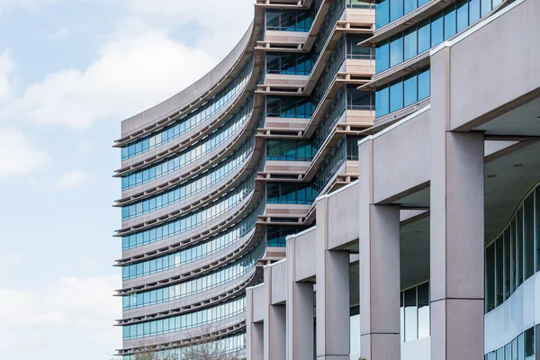 Curved Windows on Modern Stone Hotel — Stock Photo, Image