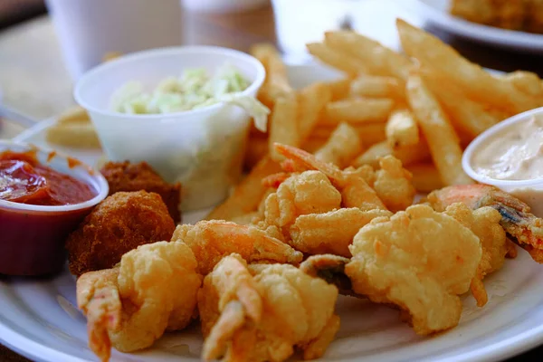 Gebakken garnalen Diner — Stockfoto