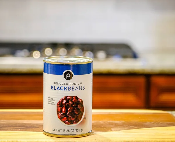 Publix Reduced Sodium Black Beans — Stock Photo, Image