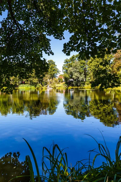Calma Blue Lake en el jardín — Foto de Stock