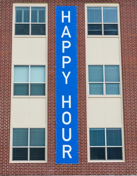 Happy Hour Sign on Brick — Stock Photo, Image