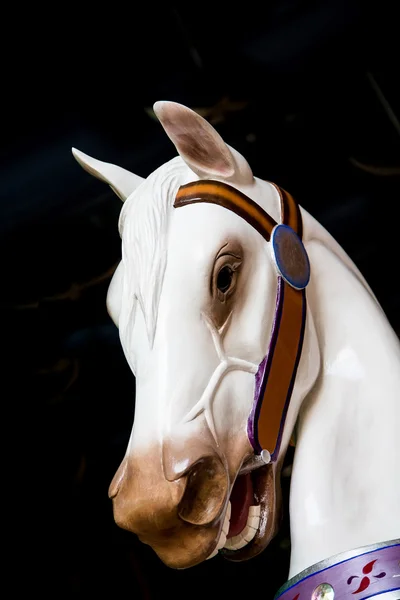 Cabeza de caballo de carrusel blanco — Foto de Stock