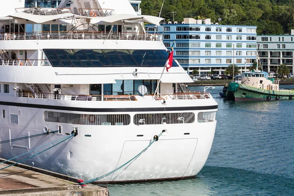 Small White Cruise Ship in St Lucia — Stock Photo, Image