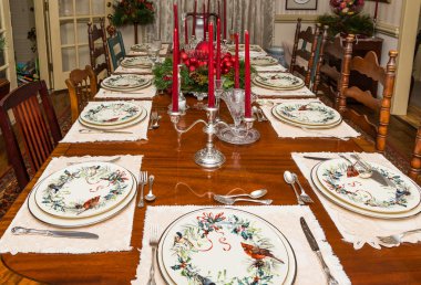 Noel'de resmen Set yemek masası