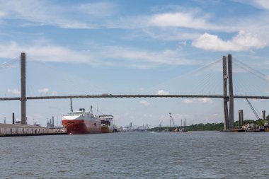 İki büyük şilebi Savannah Harbor
