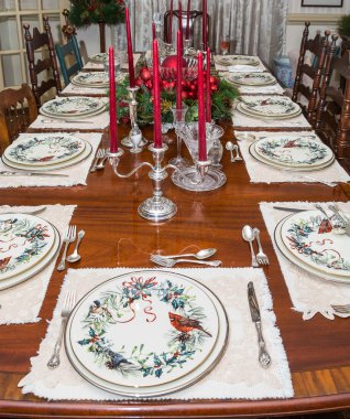 Noel masa Tabaklarda renkli Çin