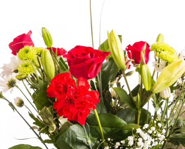 Czerwony goździk w Spring Bouquet — Zdjęcie stockowe