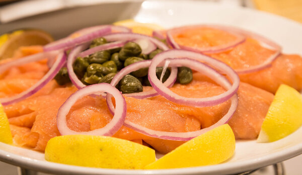 Onions Capers and Lemons with Smoked Salmon