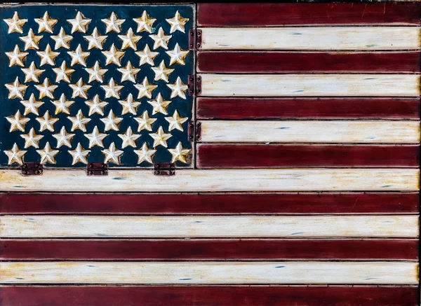 Bandeira americana rústica horizontal — Fotografia de Stock