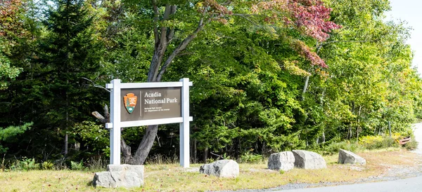 Acadia-Nationalpark-Schild — Stockfoto