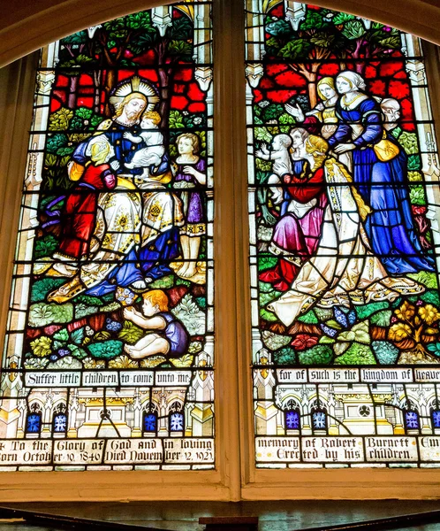 Colorful Scene in a Stained Glass Window — Stock Photo, Image