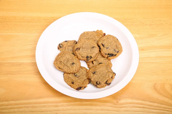 Plate of Oatmeal Raisin Cookies — Stock Photo, Image