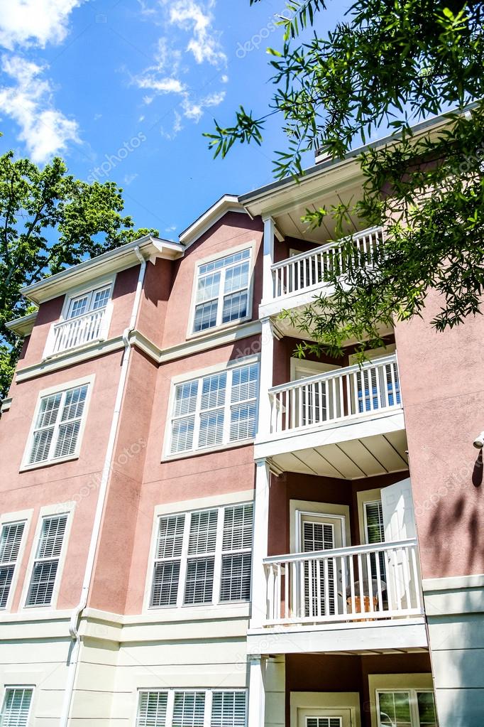 Small Balconies on Stucco Condos