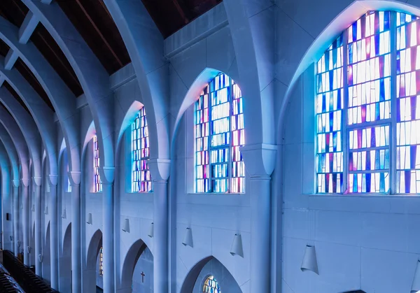 Columns and Stained Glass — Stock Photo, Image