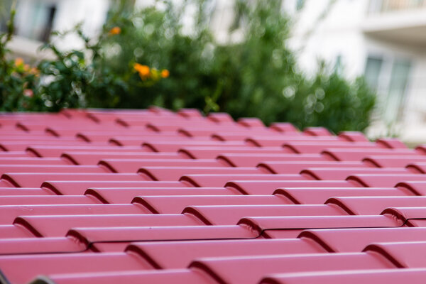 Red Metal Roof on Home