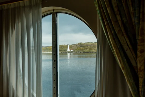 Lighthouse Through Porthole — Stock Photo, Image