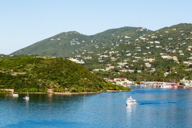 White Ferry Around Green Point in Blue Harbor