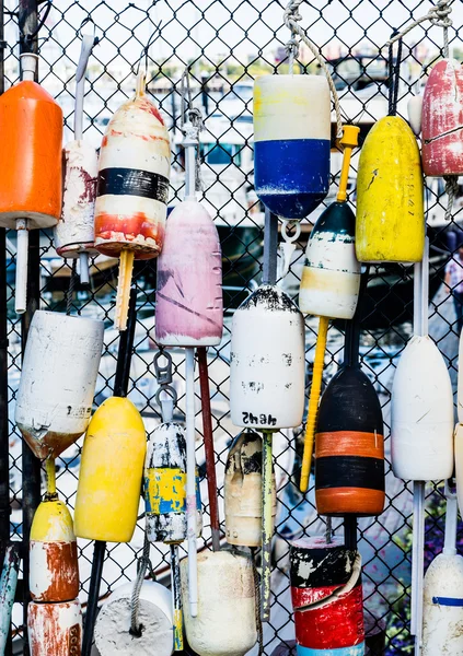 Colorful Lobster Floats on Fence — Stock Photo, Image