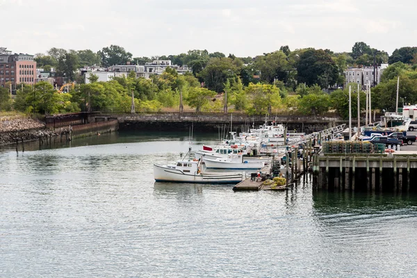 Doca de barco de pesca perto de Boston — Fotografia de Stock