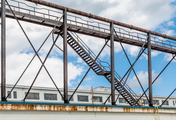Old Rusty Staircase on Warehouse — Stock Photo, Image