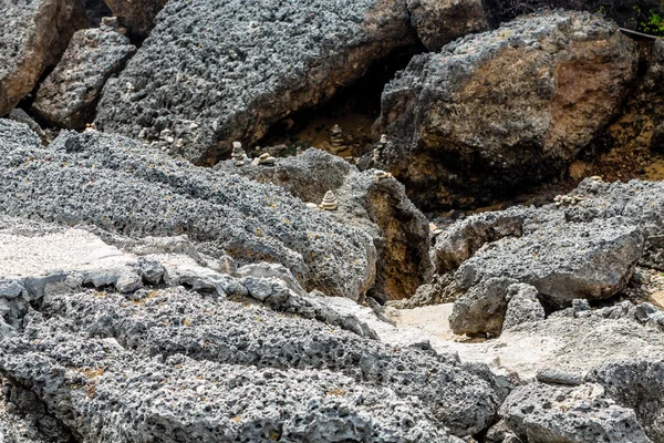 Stacked Stones on Black Coral — Stock Photo, Image