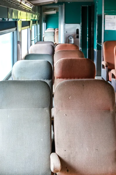 Old Worn Seats on a Train — Stock Photo, Image