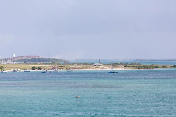 Commerciële Jet Landing op Aruba — Stockfoto